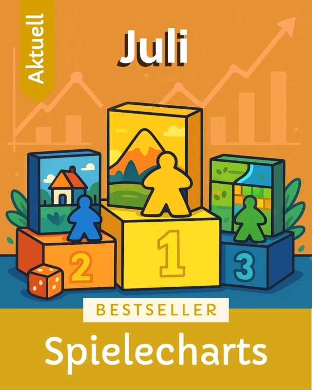 Die Spielezar-Bestseller des vergangenen Monats Juli! 🏆🎲Wieder ein Panda 🐼 in den Charts! Dass dieser sogar auf Platz ei