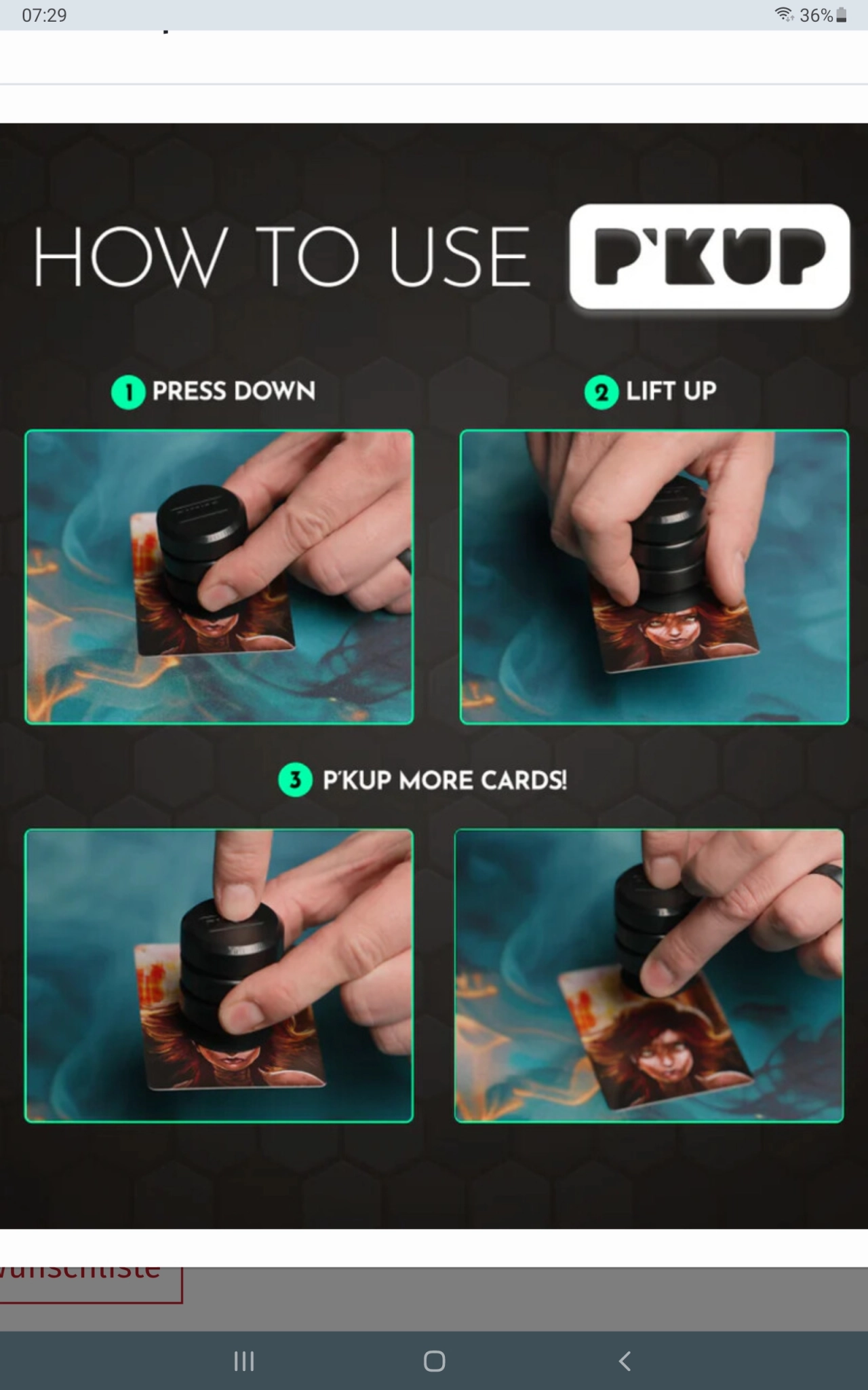 Hey ZariKennst du den P'KUP Card Lifter? Wär vielleicht ein tolles Zubehör für deinen Shop.