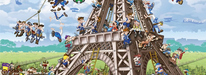 D-Toys Puzzle Eiffelturm Comic