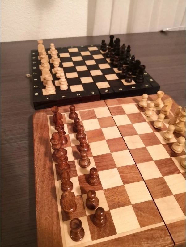 Reiseschach Gebrannt - 26.5cm (B-Qualität) - Bilderupload von Kunden