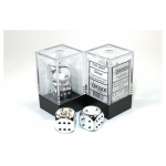 Silver-Plated Metallic 16mm d6 with pips Pair (2)