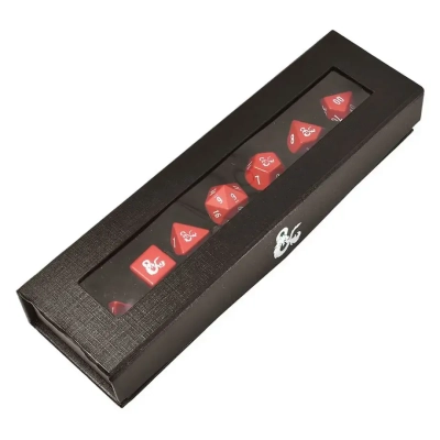 UP - Heavy Metal Red and White RPG Dice Set for Dungeons & Dragons