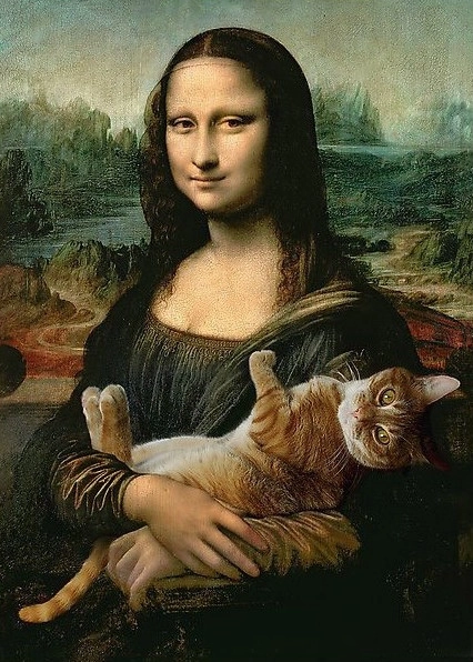 Mona Lisa and Purring Kitty