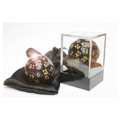 Dice-Up D50 in Acrylbox + Satinbag - Black/Gold