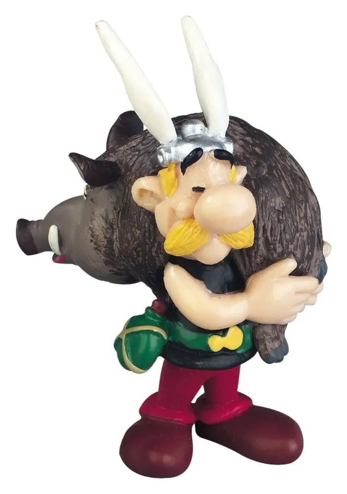 Asterix Figur Asterix mit Wildschwein 6 cm