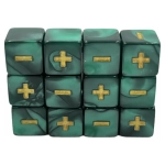 Würfelset: Fate/Fudge Marble Darkgreen (12)