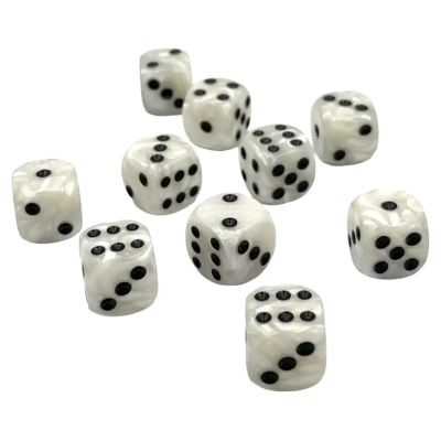 Würfelset D6 Pearl: White/Black (12)