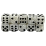 Würfelset D6 Pearl: White/Black (12)