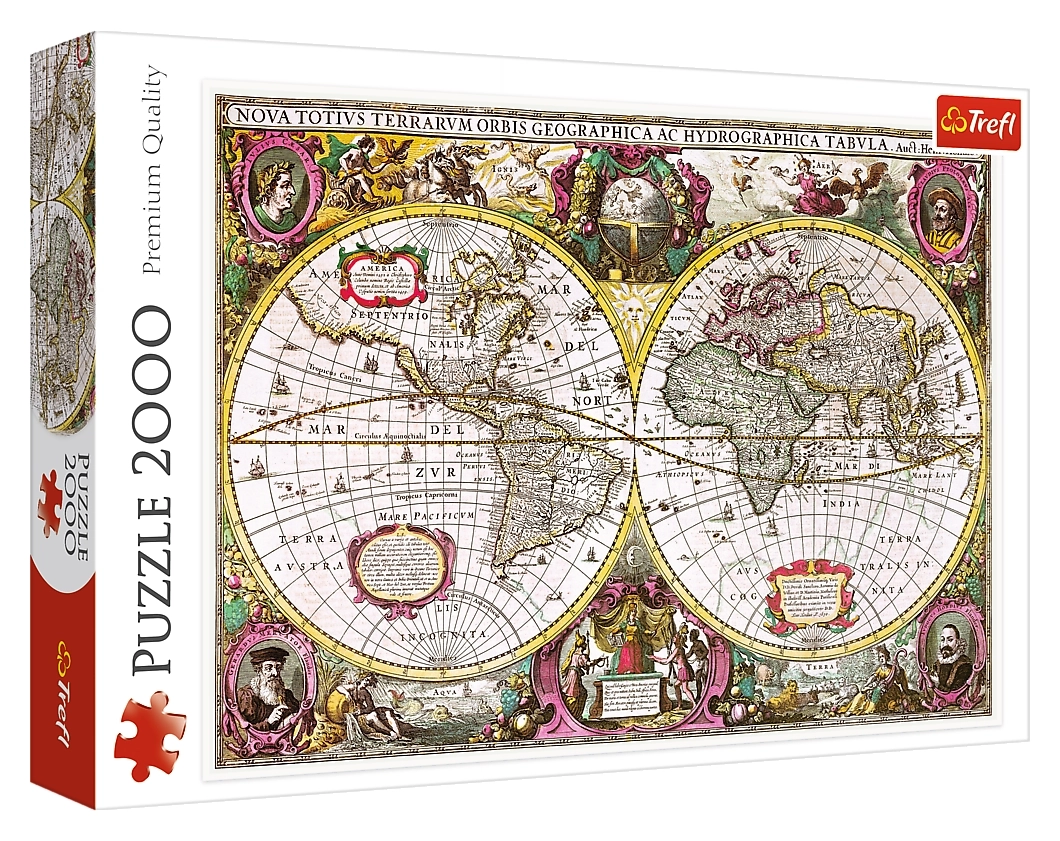 A New Land and Water Map of the Entire Earth 1630 - Henricus Hondius