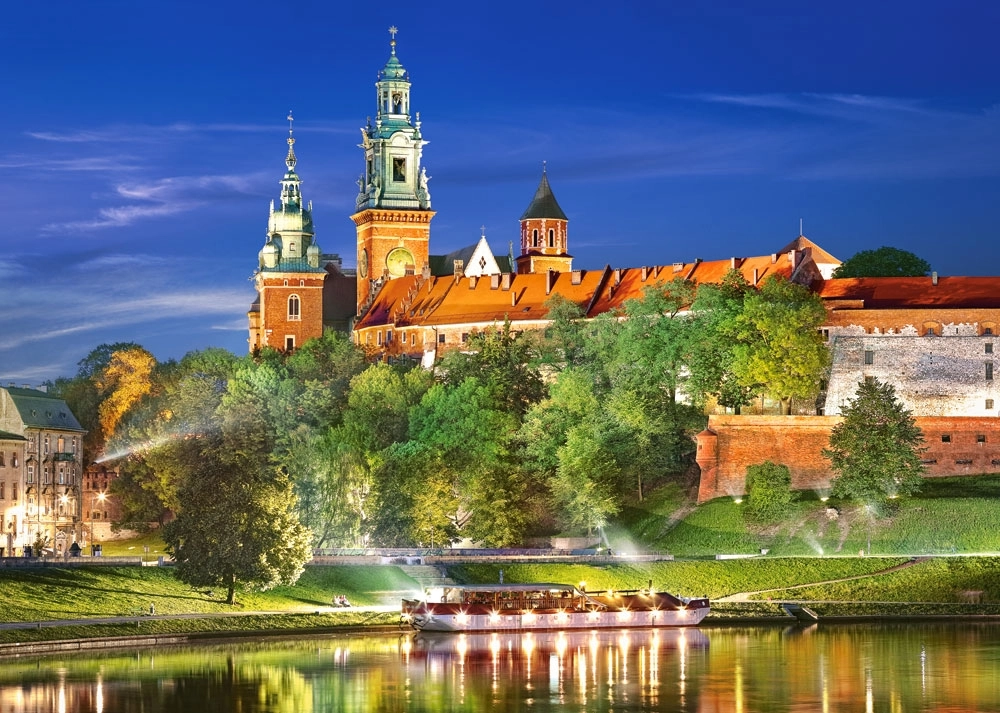 Wawel bei Nacht, Krakau, Polen