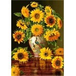 Sunflowers in a Peacock Vase