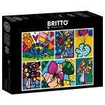 Romero Britto - Collage: Flowers