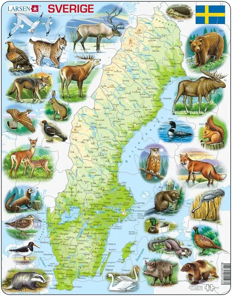 Rahmenpuzzle - Schweden (auf Schwedisch)