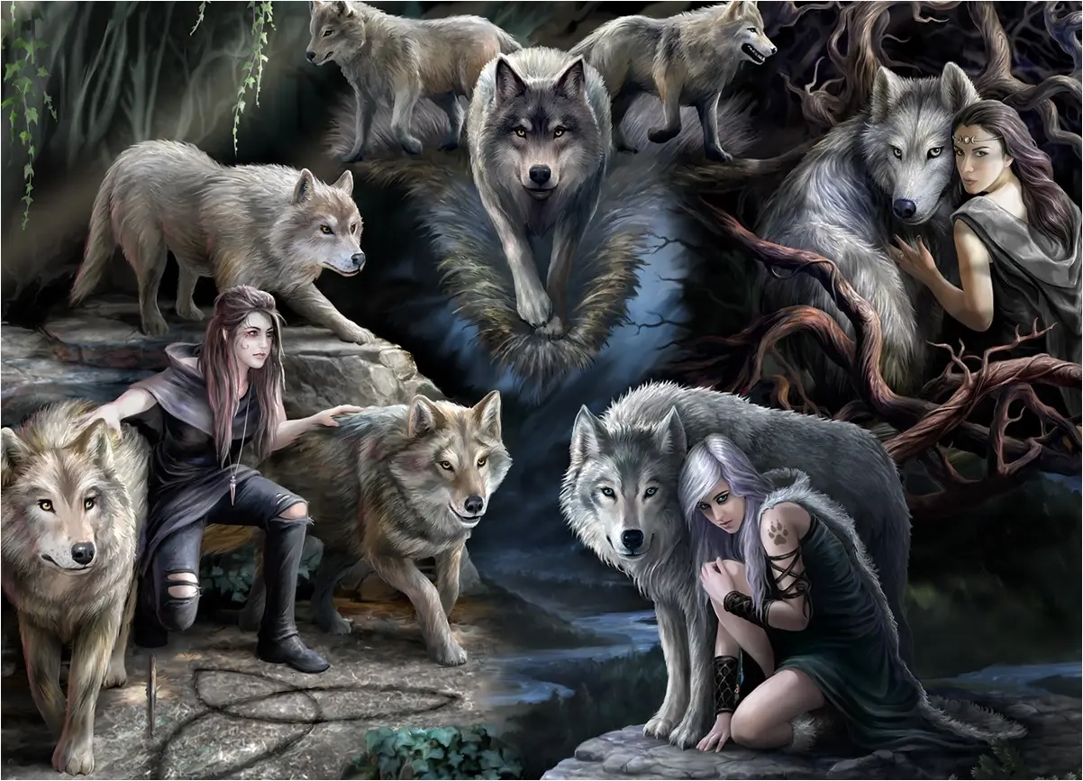 Wolf Collage - Anne Stokes