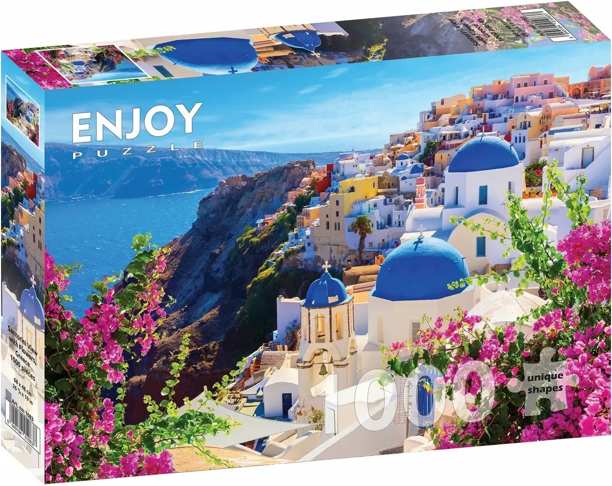 Blühendes Santorini