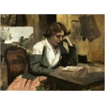 Jean-Baptiste-Camille Corot: Young Girl Reading: Young Girl Reading, 1868