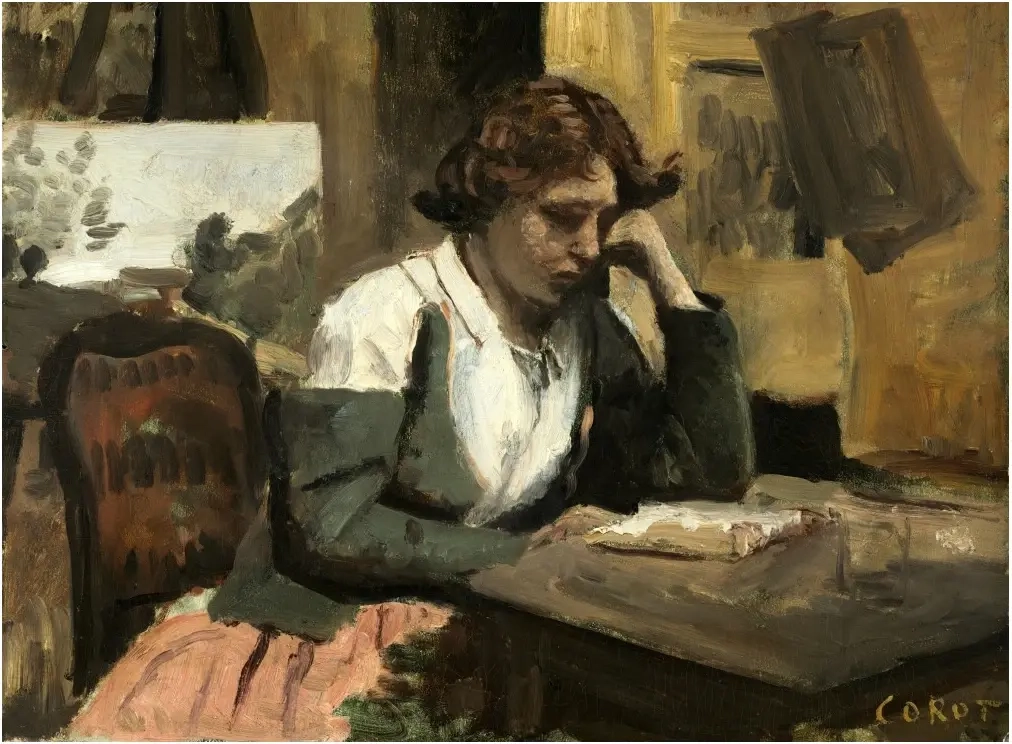 Jean-Baptiste-Camille Corot: Young Girl Reading: Young Girl Reading, 1868