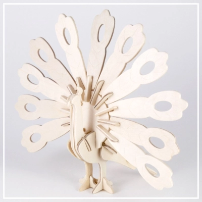 Pfau - 3D Holzpuzzle