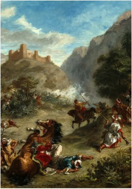 Eugène Delacroix: Arabs Skirmishing in the Mountains, 1863