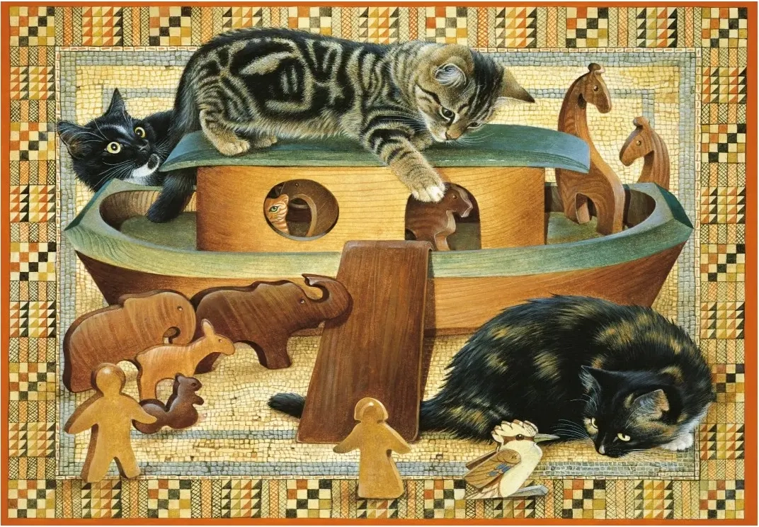 Kittens playing in Noahs ark