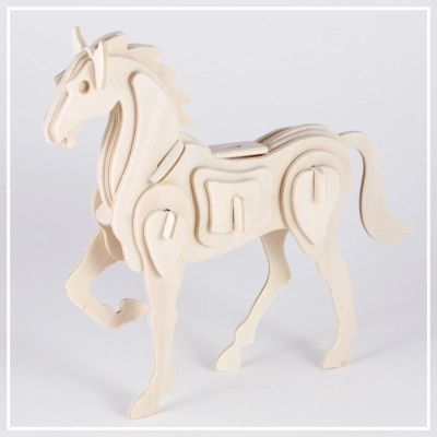 Pferd - 3D Holzpuzzle