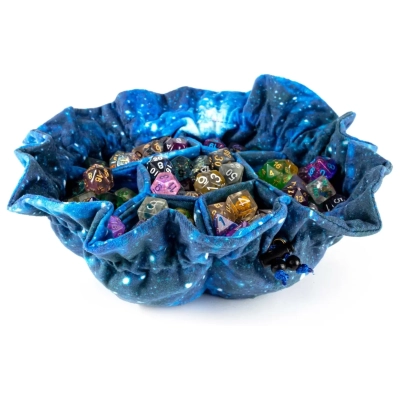 Velvet Compartment Dice Bag with Pockets Galaxy