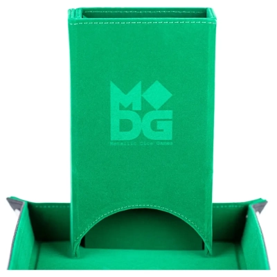 Fold Up Velvet Dice Tower Green