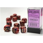 Dice Sets Purple-Red/Gold Gemini 16mm d6 (12)