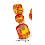 Gemini 16mm d6 Translucent Red-Yellow/gold Dice Block (12 dice)