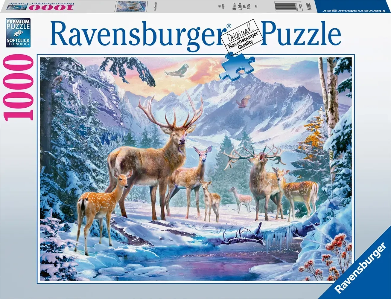 Rehe und Hirsche im Winter