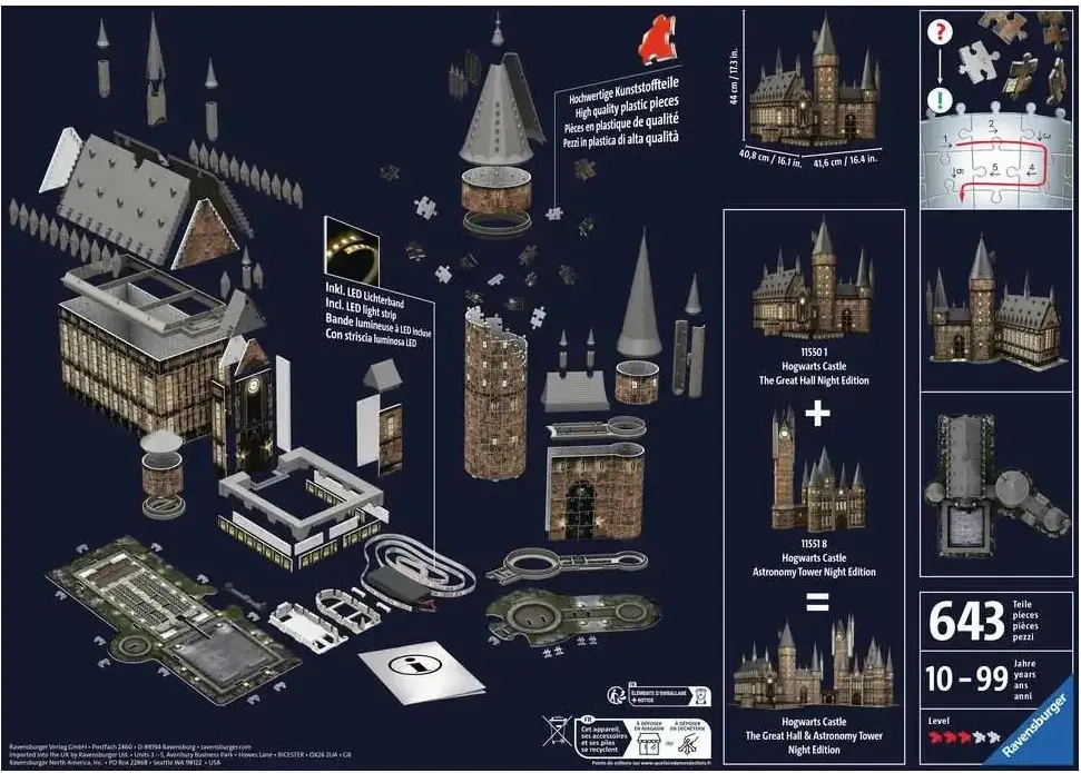3D Puzzle - Hogwarts Grosse Halle (Night Edition)