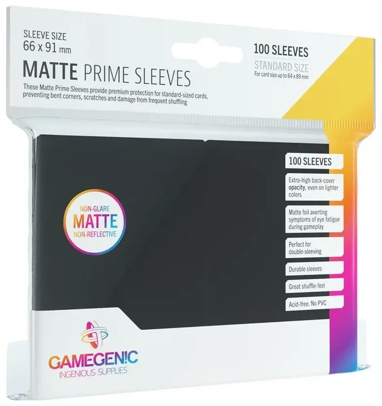 Gamegenic - Matte Prime Sleeves Black (100 Sleeves)