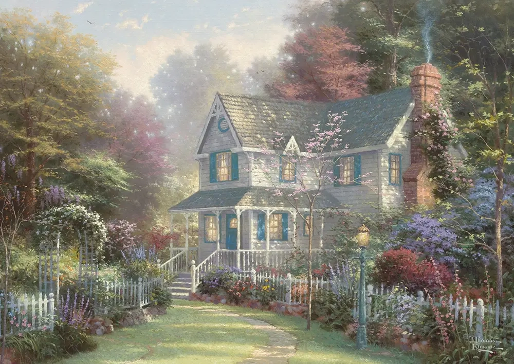 Kinkade - Landhaus im Viktoriagarden in schöner Metalldose