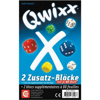 Qwixx - Zusatzblöcke 2x80 Blatt