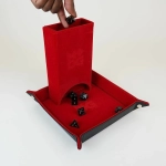 Fold Up Velvet Dice Tower Red