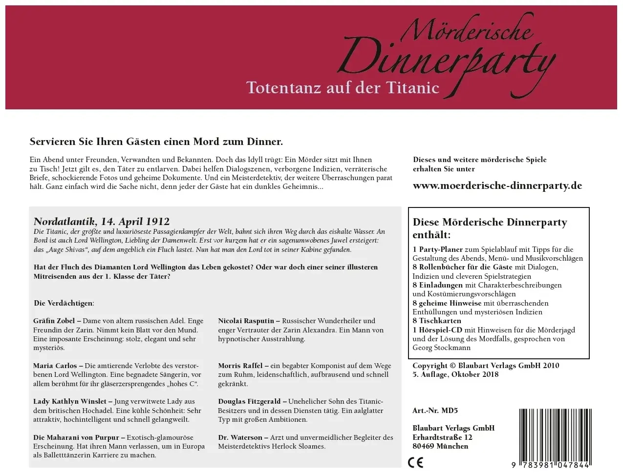 Mörderische Dinnerparty - Totentanz auf der Titanic