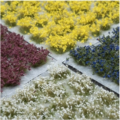 Wild Flowers Set Yellow, Purple, White, Blue Tuft
