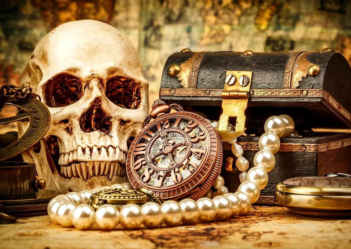 Schreibtisch des Piratenkapitäns