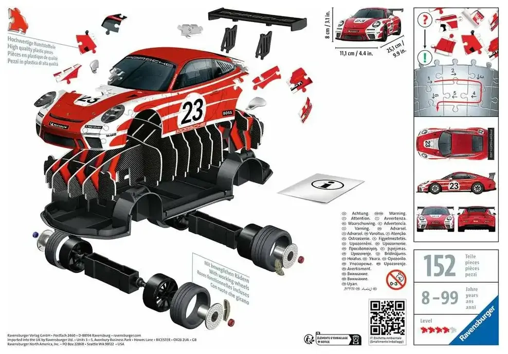 3D Puzzle - Porsche 911 GT3 Cup im Salzburg Design