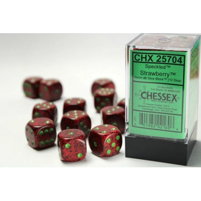 Dice Sets Strawberry Speckled 16mm d6 (12)