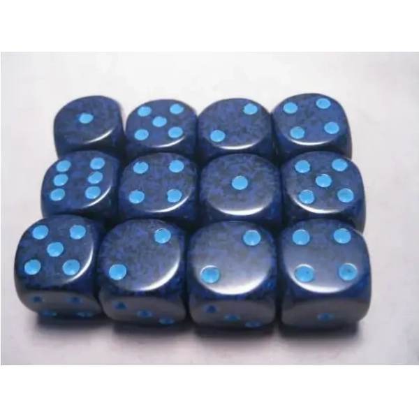 Dice Sets Cobalt Speckled 16mm d6 (12)