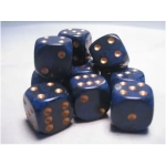 Dice Sets Golden Cobalt Speckled 16mm d6 (12)