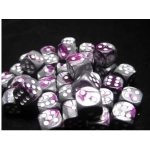 Chessex Gemini 12mm d6 Dice Blocks with pips Dice Blocks (36 Dice) - Purple-Steel w/white