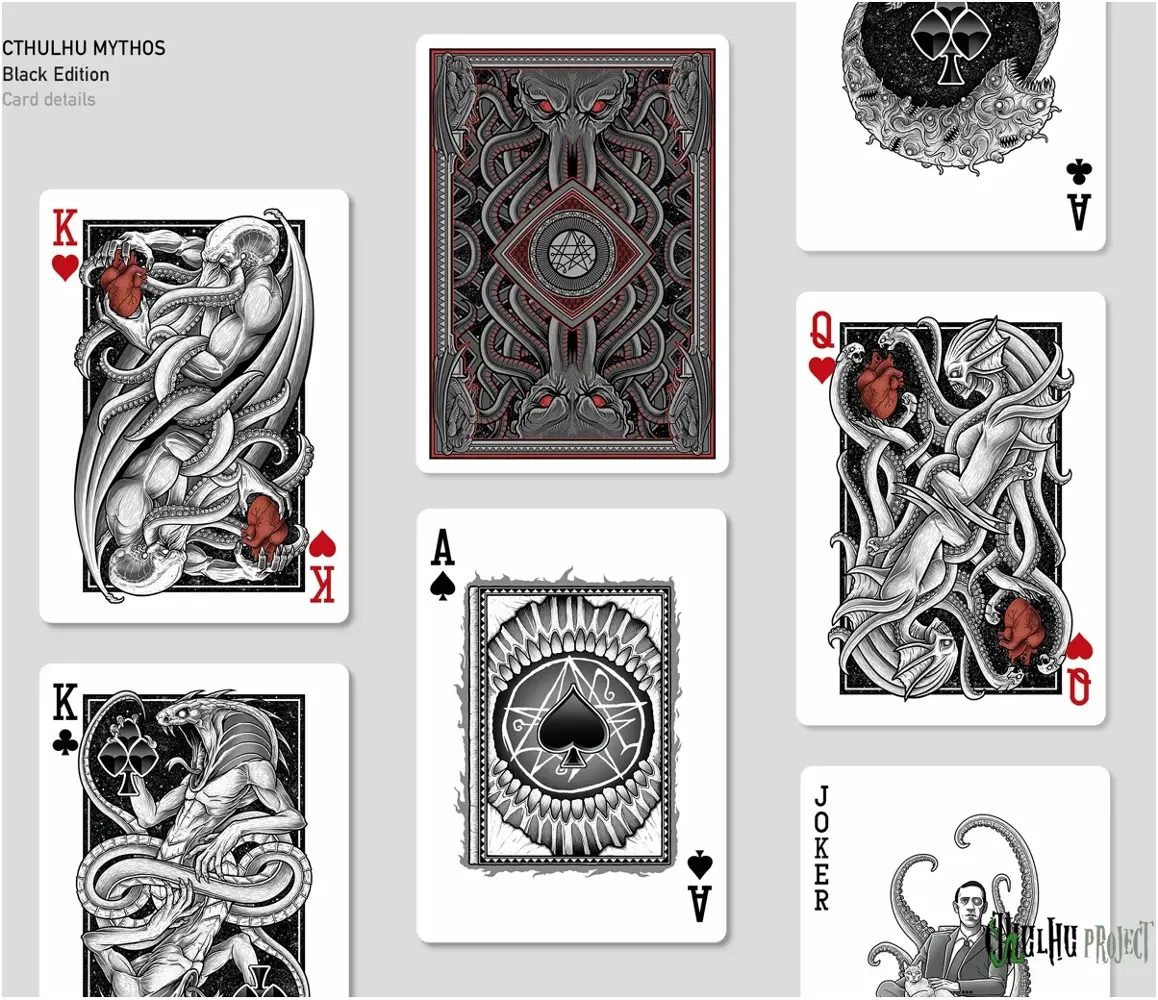 Cthulhu Mythos Poker Cards Black Edition