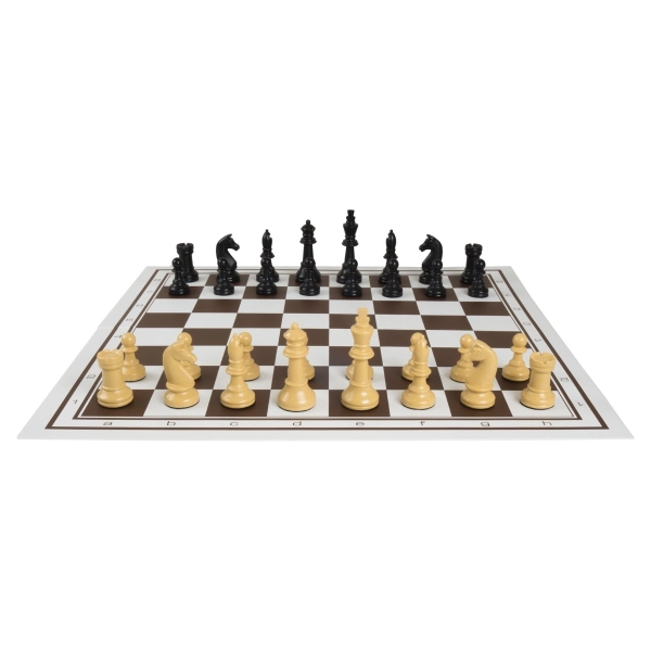 Schach Set 'Tournament XL', Kunststoff 105 mm mit Turnier-Schachplan,  faltbar, schwarz und weiß