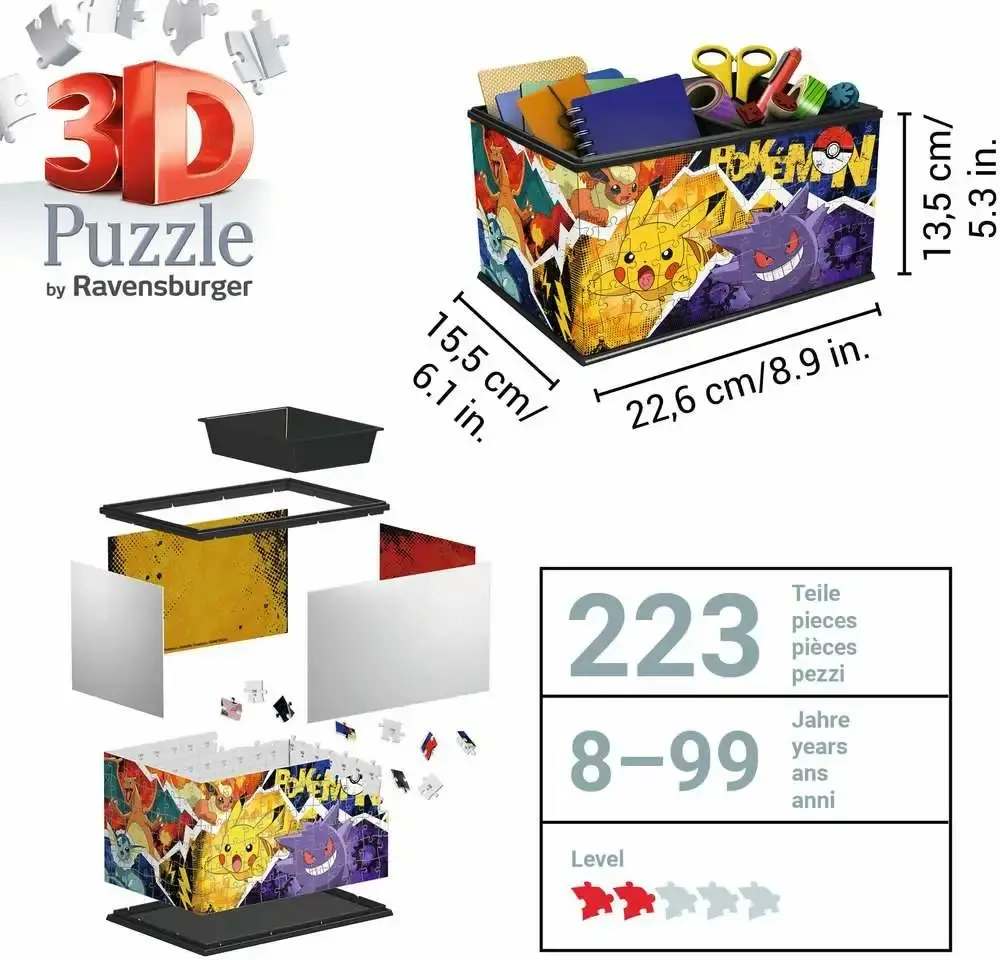 3D Puzzle - Aufbewahrungsbox Pokémon