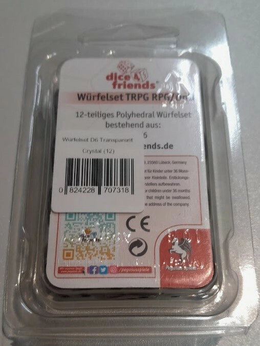 Dice4friends 16mm Würfel D6 Transparent (12)