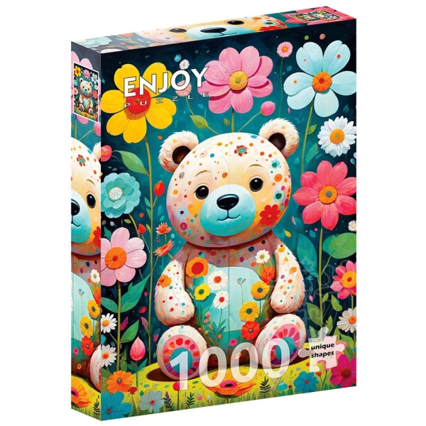 Teddybär mit Blumen