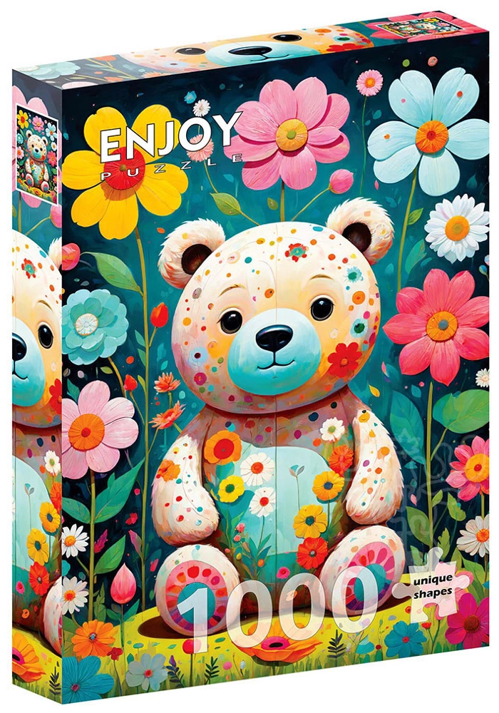 Teddybär mit Blumen