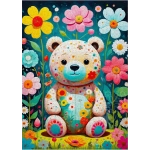 Teddybär mit Blumen
